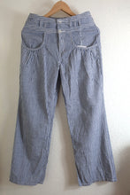 Load image into Gallery viewer, NWT TSUMORI CHISATO Issey Miyake Cotton Stripes High Rise Pants Jeans Trouser S 0 1 2