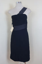 Load image into Gallery viewer, NWT EMPORIO ARMANI Black One Shoulder Cocktail LBD Mini Dress Small 38 4 5 6
