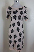 Load image into Gallery viewer, NWT Vintage CLARISSA LABIN Beige Black Knitted Short Sleeve Dress Small 36 0 2 4