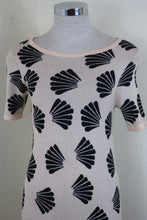 Load image into Gallery viewer, NWT Vintage CLARISSA LABIN Beige Black Knitted Short Sleeve Dress Small 36 0 2 4