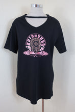 Load image into Gallery viewer, NWT EVISU KURO Black Pink Swarovski Crystals Encrusted Purple Skull T Shirt M L $300 6 7 8