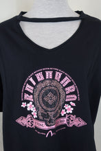 Load image into Gallery viewer, NWT EVISU KURO Black Pink Swarovski Crystals Encrusted Purple Skull T Shirt M L $300 6 7 8