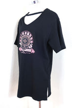 Load image into Gallery viewer, NWT EVISU KURO Black Pink Swarovski Crystals Encrusted Purple Skull T Shirt M L $300 6 7 8