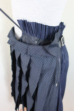 Load image into Gallery viewer, SACAI Blue Pleated Wrap Around Leather Belt Asymmetrical Long Skirt Small sz Small 0 2 3 4