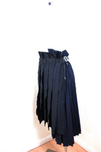 Load image into Gallery viewer, SACAI Blue Pleated Wrap Around Leather Belt Asymmetrical Long Skirt Small sz Small 0 2 3 4