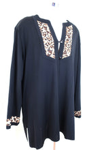 Load image into Gallery viewer, MISOOK Black Leopard Print Knitted Blazer Jacket 2X 3X XL Large