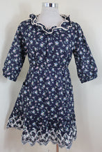 Load image into Gallery viewer, OLIVE Des Olive Floral Lace Bib 3/4 Sleeve Mini Dress Small 0 2 4
