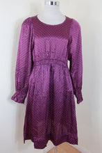 Load image into Gallery viewer, SEE BY CHLOE Purple Stars Print Long Sleeve Silk Dress Small 36 0 2 4