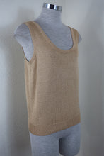 Load image into Gallery viewer, ST JOHN Basic Knitted Gold Tank Top Shirt Blouse Small Medium 4 5 6