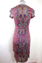Load image into Gallery viewer, Vintage ETRO Paisley Purple Short Sleeve Bodycon Cotton Dress Small 40 4 6 7