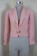 Load image into Gallery viewer, Vintage CHANEL Boutique Old Rose Pink Cropped Silk Blazer Jacket Clover buttons Small 34 0 2 4