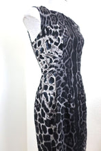 Load image into Gallery viewer, YSL Yves Saint Laurent Gray Leopard Animal Print Silk Dress Small 2 3 4 Sleeveless V-Neck