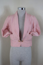 Load image into Gallery viewer, Vintage CHANEL Boutique Old Rose Pink Cropped Silk Blazer Jacket Clover buttons Small 34 0 2 4