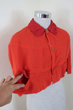 Load image into Gallery viewer, Vintage NWT 1990's Comme des Garçons Sheer Red Cropped Cape Top Blouse Small 0 2 4