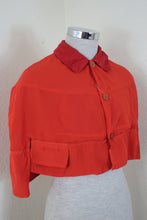 Load image into Gallery viewer, Vintage NWT 1990's Comme des Garçons Sheer Red Cropped Cape Top Blouse Small 0 2 4