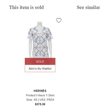 Load image into Gallery viewer, HERMES Printed V-Neck White Cotton Tee T Shirt Top Blouse Medium Sz 42 7 8 10