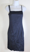 Load image into Gallery viewer, Vintage GIANNI VERSACE LBD Navy Blue Spaghetti Strap Zip Dress Small 2 3 4 26 40