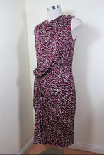 Load image into Gallery viewer, Christian Dior Leopard Animal Print Purple Sleeveless Gathered Wrap Dress M to L 6 7 8