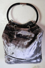 Load image into Gallery viewer, Vintage GUCCI Shiny Purple Velvet Draw Top Bucket SHoulder Bag