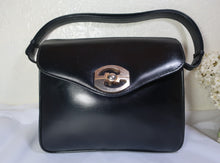 Load image into Gallery viewer, Vintage GUCCI Black Leather GG Metal Shoulder Bag
