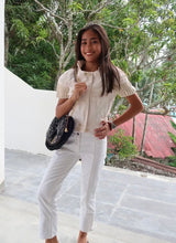 Load image into Gallery viewer, LOUIS VUITTON White Knitted Short Sleeves Cotton Cashmere Cropped Button Jacket Blouse Blazer 36 4 5 6