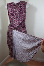 Load image into Gallery viewer, Christian Dior Leopard Animal Print Purple Sleeveless Gathered Wrap Dress M to L 6 7 8