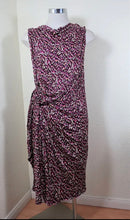 Load image into Gallery viewer, Christian Dior Leopard Animal Print Purple Sleeveless Gathered Wrap Dress M to L 6 7 8