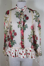 Load image into Gallery viewer, KENZO FLoral Red Romantic Long Sleeve Silk Dress Small 38 4 5 6