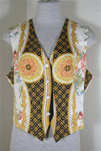 Load image into Gallery viewer, Vintage ETRO Barocco Baroque Yellow Black Silk Vest Blazer 46 Medium 4 5 6