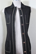 Load image into Gallery viewer, SALVATORE FERRAGAMO Black Contrast Stitching Pocket Buttons Dress XS Small 2 3 4