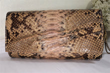 Load image into Gallery viewer, Ghibli Italy SnakeSkin Snake Leather Large Clutch Shoulder Bag Chain Strap Italy