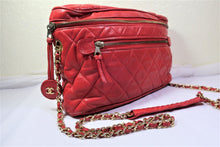 Load image into Gallery viewer, Rare Vintage CHANEL Lambskin Quilted Leather Lipstick Red Camera Crossbody Shoulder Bag
