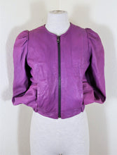 Load image into Gallery viewer, MULBERRY ENGLAND Lavander Leather Rabbit Fur Cropped Jacket Small 38 2 4