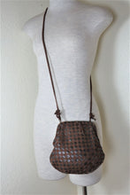 Load image into Gallery viewer, Vintage Bottega VENETA Chocolate Brown Braided Kisslock Clutch Shoulder Sling Bag