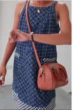 Load image into Gallery viewer, CHANEL Blue White Sleeveless Tweed Dress Small Sz 38 4 5 6
