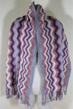 Load image into Gallery viewer, MISSONI Chevron Wool Long Scarf Shawl Fringes