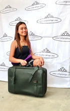 Load image into Gallery viewer, Vintage Louis VUITTON LV Green Taiga Leather Luggage Duffel Bag