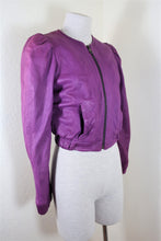 Load image into Gallery viewer, MULBERRY ENGLAND Lavander Leather Rabbit Fur Cropped Jacket Small 38 2 4