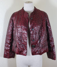 Load image into Gallery viewer, LOUIS VUITTON LV Mint Liquid Wet Look Acetate Wine Red Jacket 4 6 Sz 40 S Medium