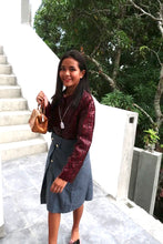 Load image into Gallery viewer, LOUIS VUITTON LV Mint Liquid Wet Look Acetate Wine Red Jacket 4 6 Sz 40 S Medium