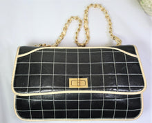 Load image into Gallery viewer, Chanel Chocolate Bar Mademoiselle Quilted Flap Black Leather Shoulder Bag