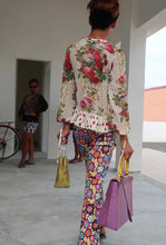 Load image into Gallery viewer, KENZO FLoral Red Romantic Long Sleeve Silk Dress Small 38 4 5 6
