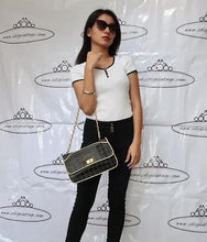 Load image into Gallery viewer, Chanel Chocolate Bar Mademoiselle Quilted Flap Black Leather Shoulder Bag