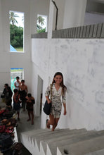 Load image into Gallery viewer, MISSONI Wrap-around Purple Brown WHite Foilage Silk Dress S- M Sz. 4 5 6