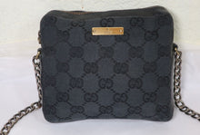 Load image into Gallery viewer, Vintage GUCCI GG monograms GG Web Logo Small Tiny Shoulder Bag Metal Chain