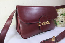 Load image into Gallery viewer, Vintage CELINE Burgundy Calf Skin Leather Box Sling SHoulder Bag