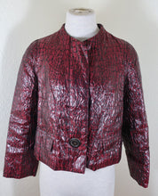 Load image into Gallery viewer, LOUIS VUITTON LV Mint Liquid Wet Look Acetate Wine Red Jacket 4 6 Sz 40 S Medium