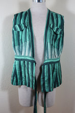 Load image into Gallery viewer, DRIES Van NOTEN Stripes Green Wrap Sleeveless To Blouse Shirt 38 4 5 6 Small