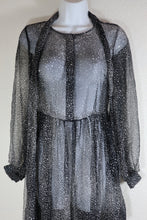 Load image into Gallery viewer, ZIMMERMANN Black Gold Mesh See-Through Long Sleeve Silk Dress Evening Gown XS Small S 0 1 2