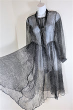 Load image into Gallery viewer, ZIMMERMANN Black Gold Mesh See-Through Long Sleeve Silk Dress Evening Gown XS Small S 0 1 2